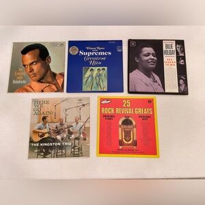 Vintage Oldies & Folk Pop Vinyl Lot – Belafonte, Supremes, Holiday